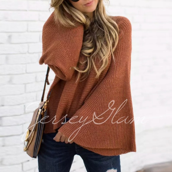 Sweaters - Cinnamon Flare Long Sleeve Knit Sweater